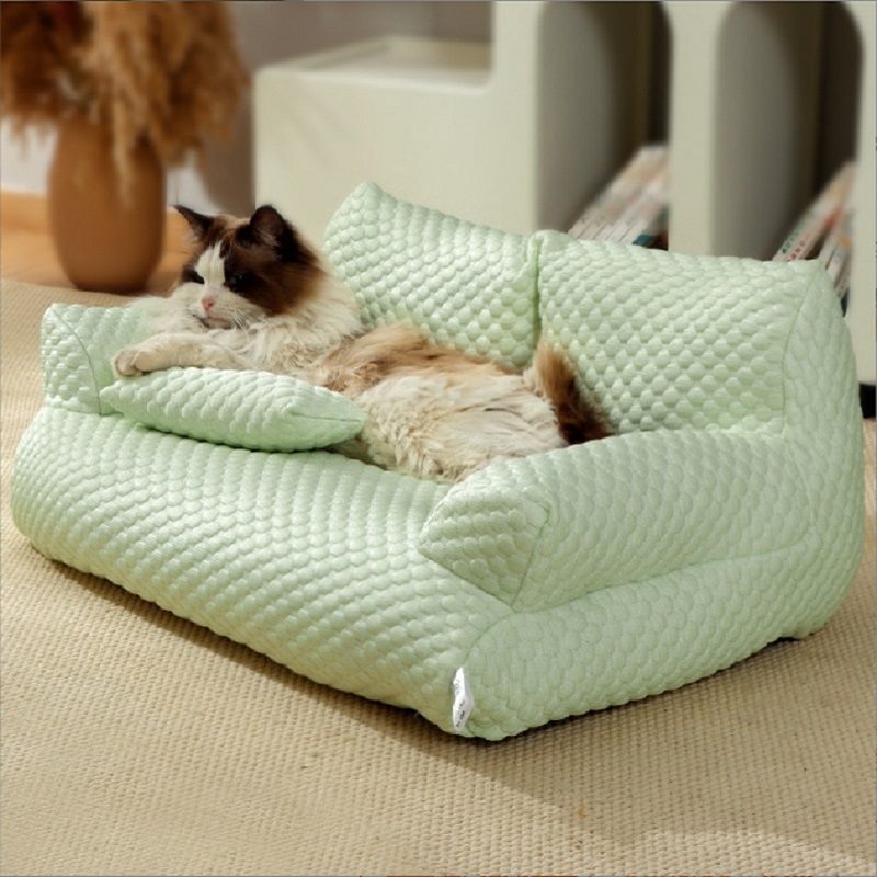 Waterproof Cooling Dog Sofa Bed, Dog Cooling Bed with Removable Cover, Anti-slip Pet Sofa Bed