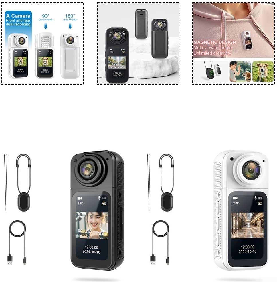4K Body Cameras with Audio & Video Recording, Thumb Action Camera