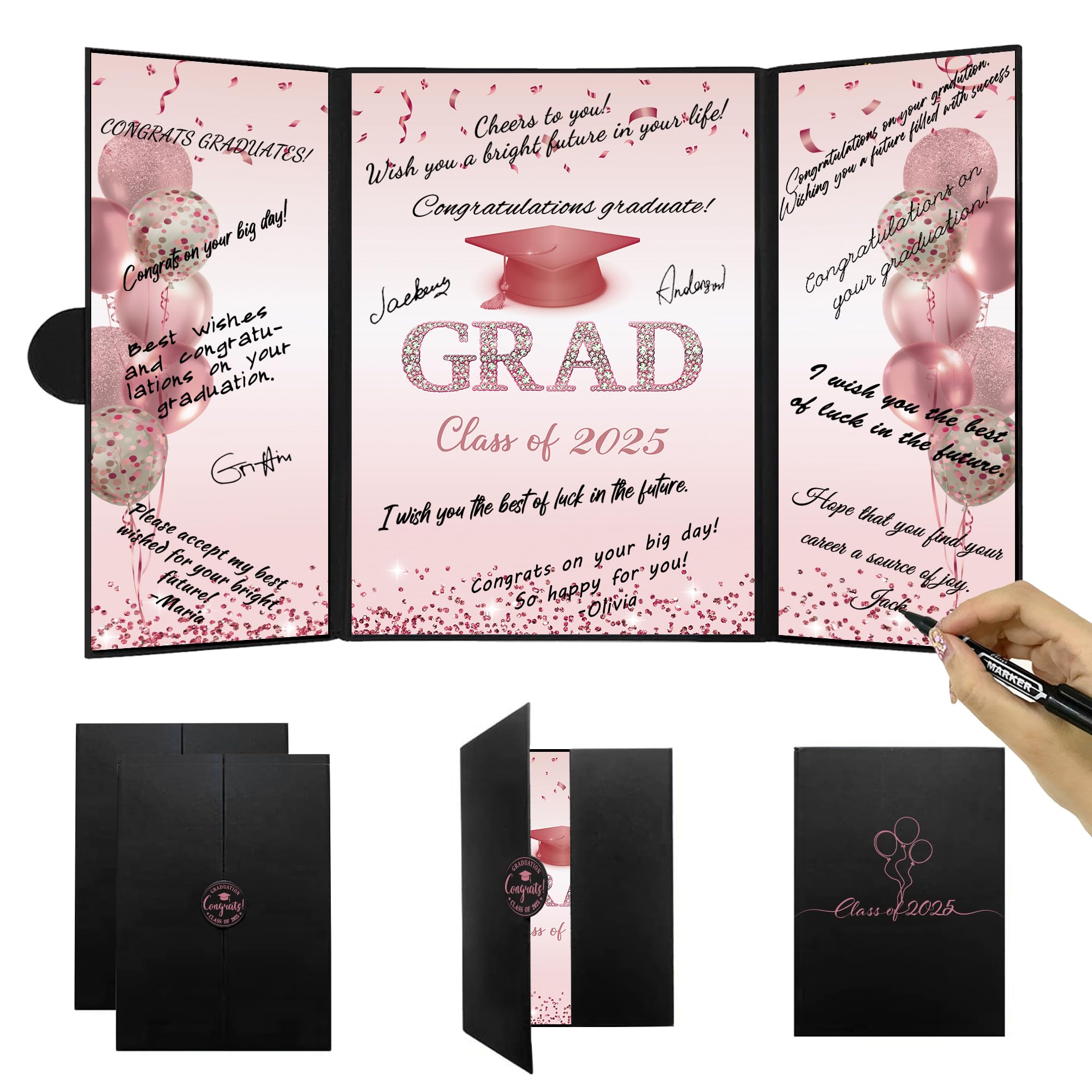 Class of 2025 Congratulations Graduates Alternative Signature Guest Book for Men Women