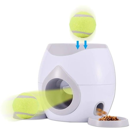 Automatic Tennis Ball Launcher Dog Toy/Food Dispenser
