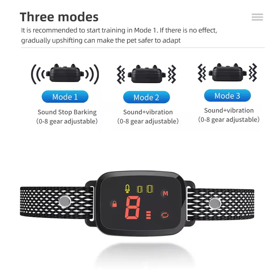 Waterproof Rechargeable Dog Bark Training Collar