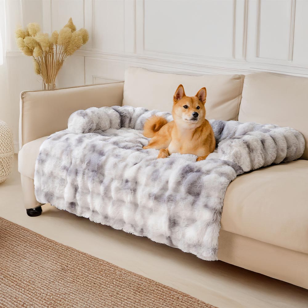 Fuzzy Calming Dog Bed Sofa Protector Pet Mat