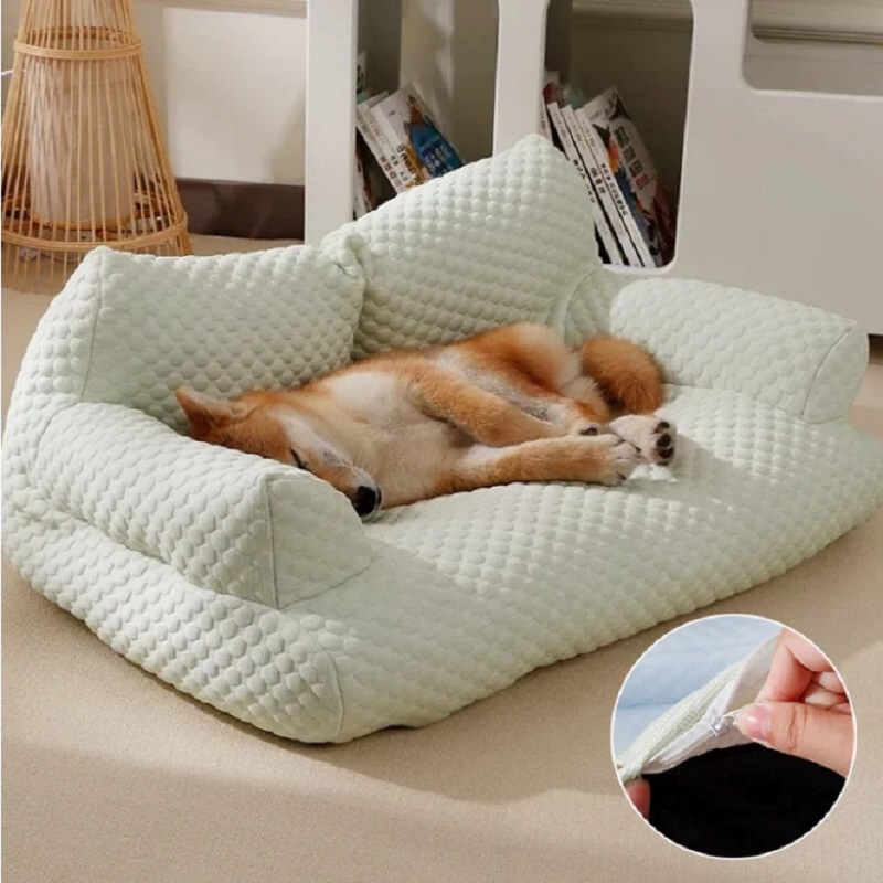 Waterproof Cooling Dog Sofa Bed, Dog Cooling Bed with Removable Cover, Anti-slip Pet Sofa Bed
