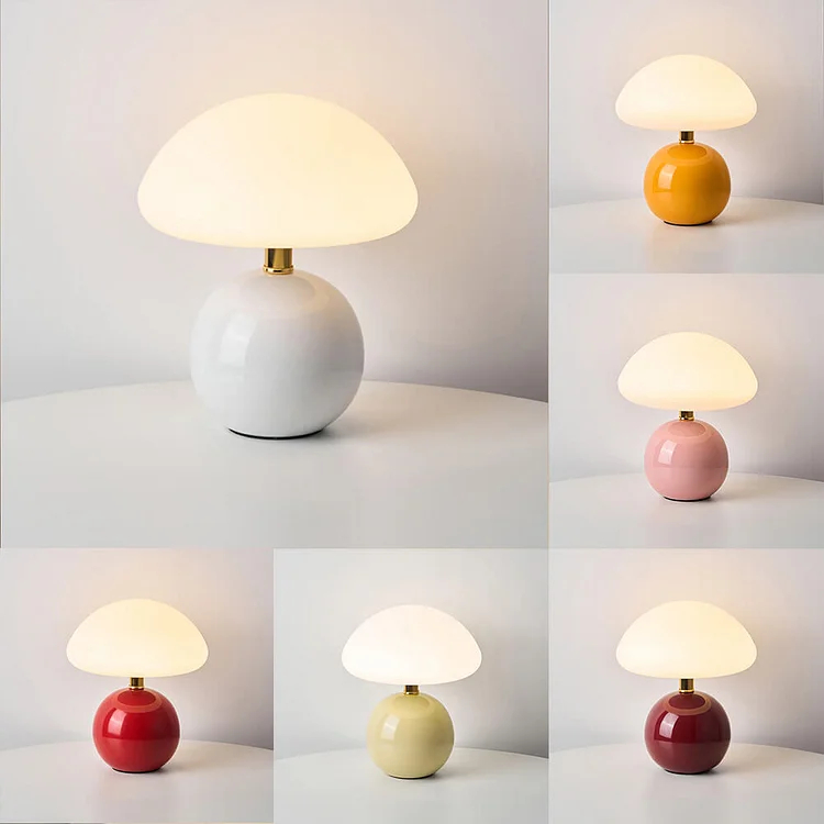 FRENCH CREAM MUSHROOM LAMP