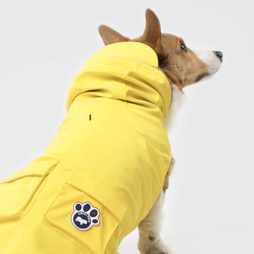 Dog Raincoat Pet Water Proof Clothes Lightweight Rain Jacket Poncho Hoodies with Strip Reflective
