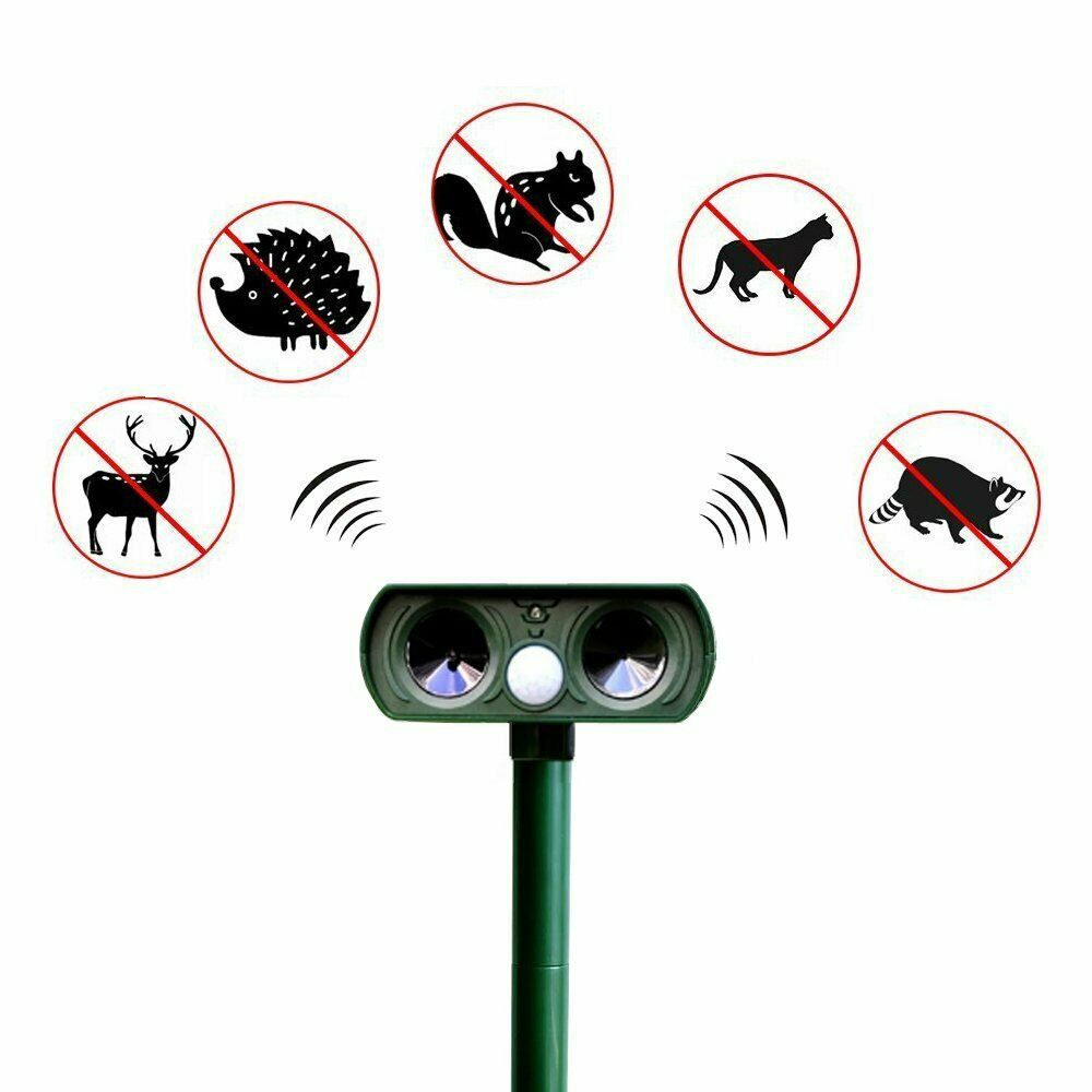 Solar Power Ultrasonic Animal Pest Repeller Infrared Sensor Waterproof Animal Deterrent