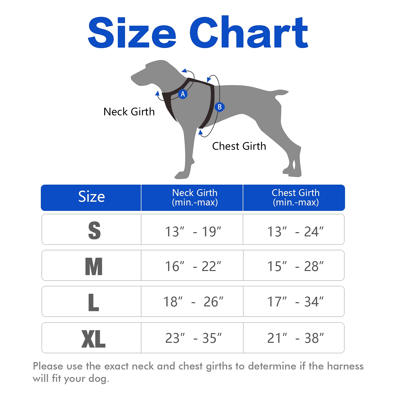 Dog Harness, No-Pull Pet Harness with 2 Leash Clips, Adjustable Soft Padded Dog Vest