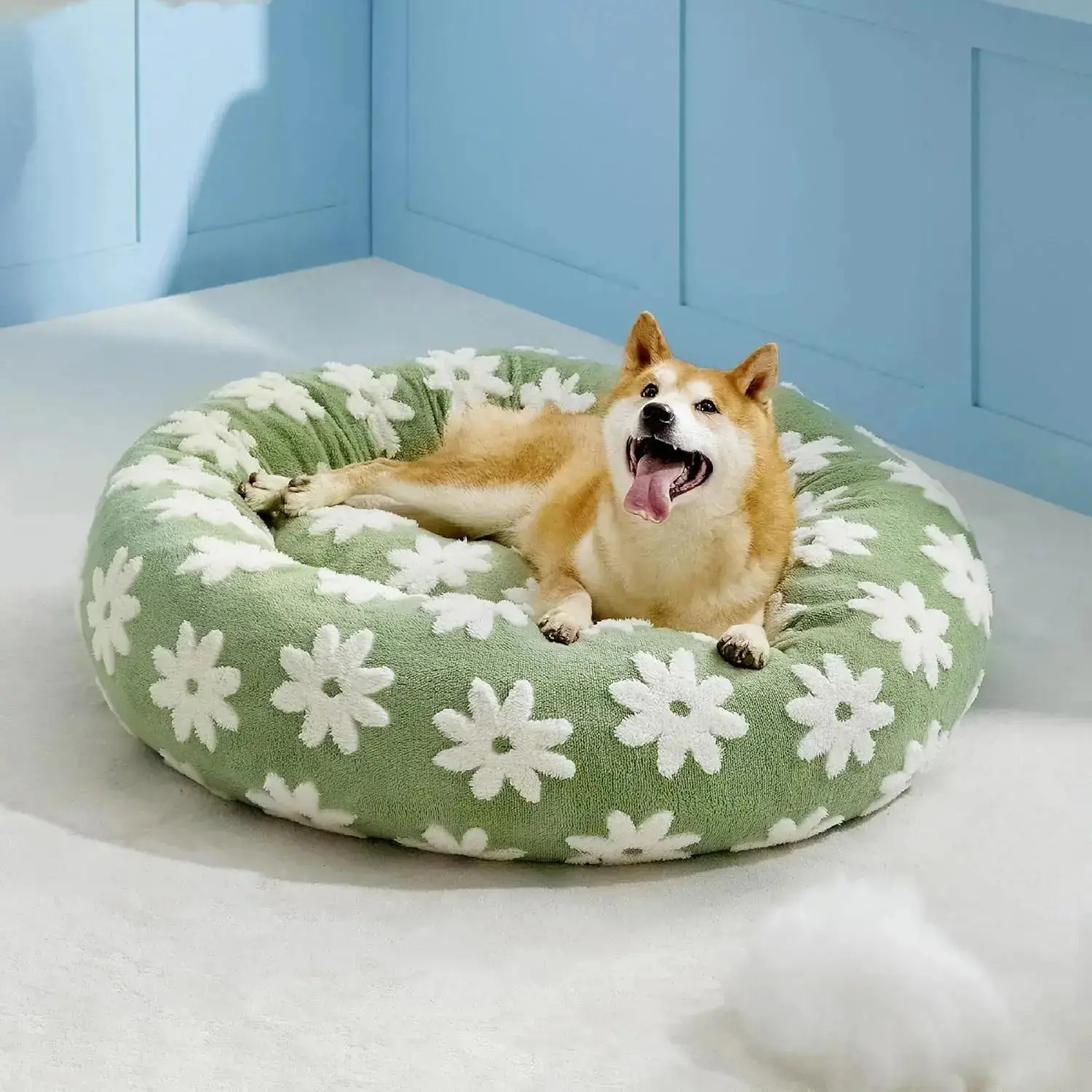 Calming Donut Dog Bed - Anti-Anxiety Plush Comfort