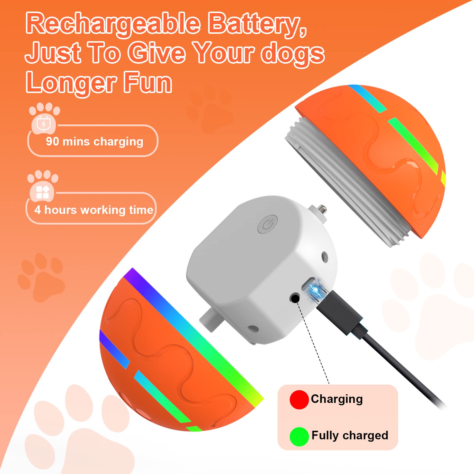 Interactive Dog Ball Toys, Active Rolling Ball for Dogs&Cats