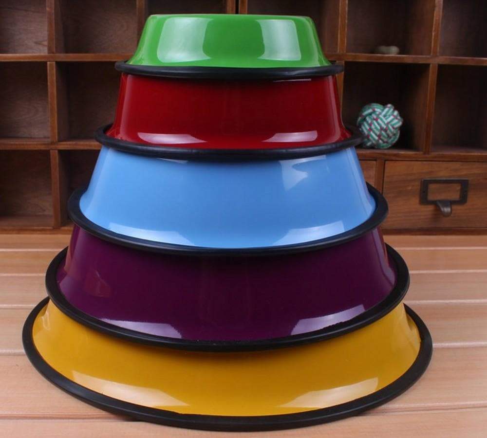 Dog Bowl Multi-Colored Stainless Steel