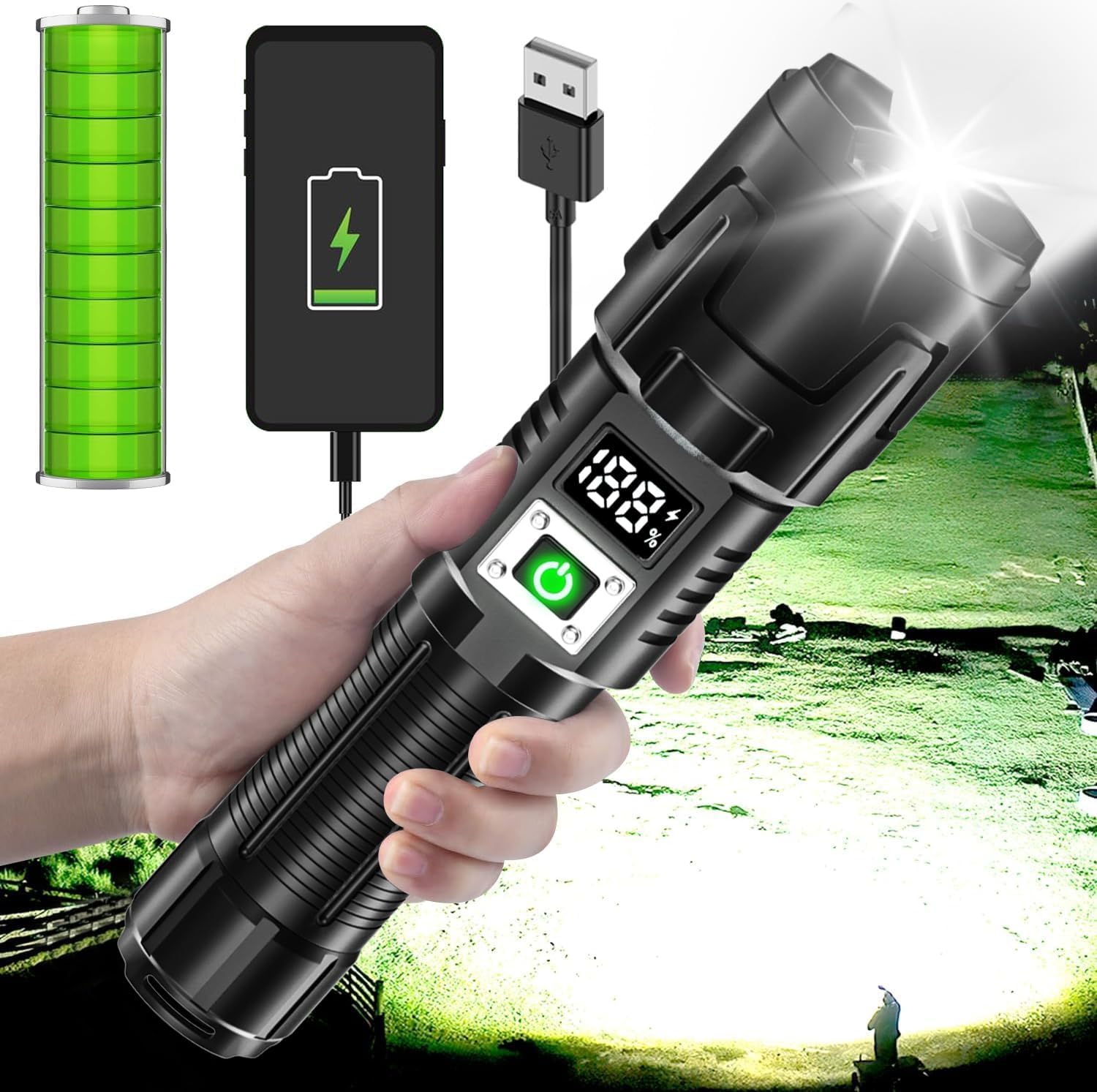 Rechargeable Flashlight High Lumens Powerful Led Flashlight