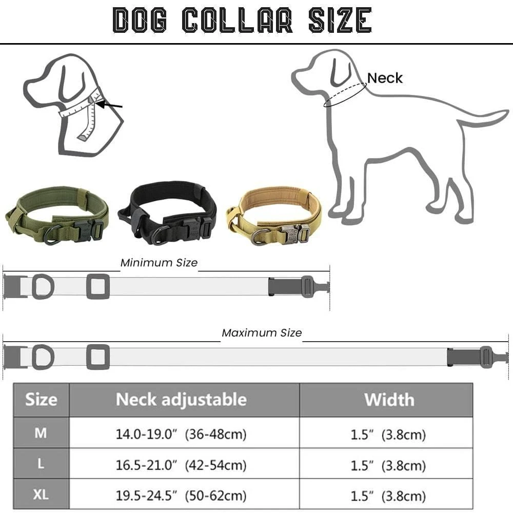 Heavy Duty Tactical dog collar with handle