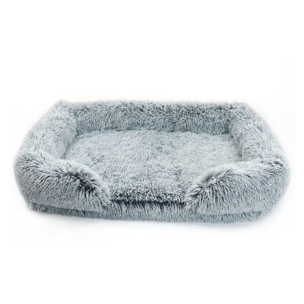 Calming Dog Bed - Cozy Orthopedic Faux Fur Memory Foam Lounger Dog Beds