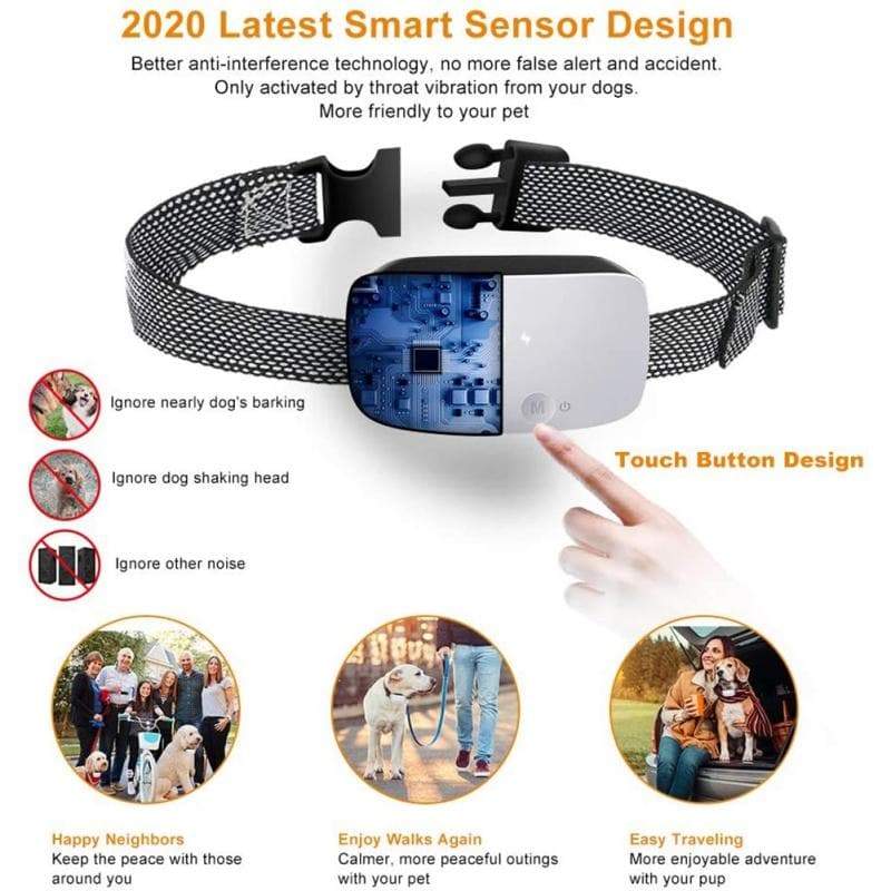 2020 Anti Barking Dog Collars, Touch Stop, Guard Against Barking