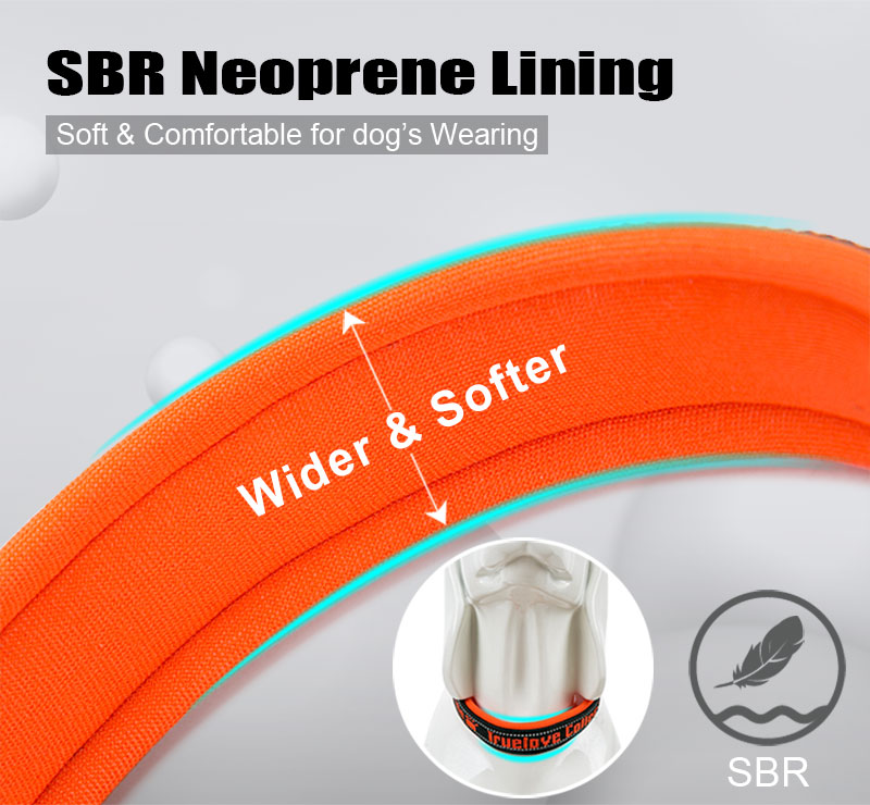 Truelove neoprene dog choker collar nylon soft embroider dog slip collar training reflective adjustable Pitbull collier chien  (13)