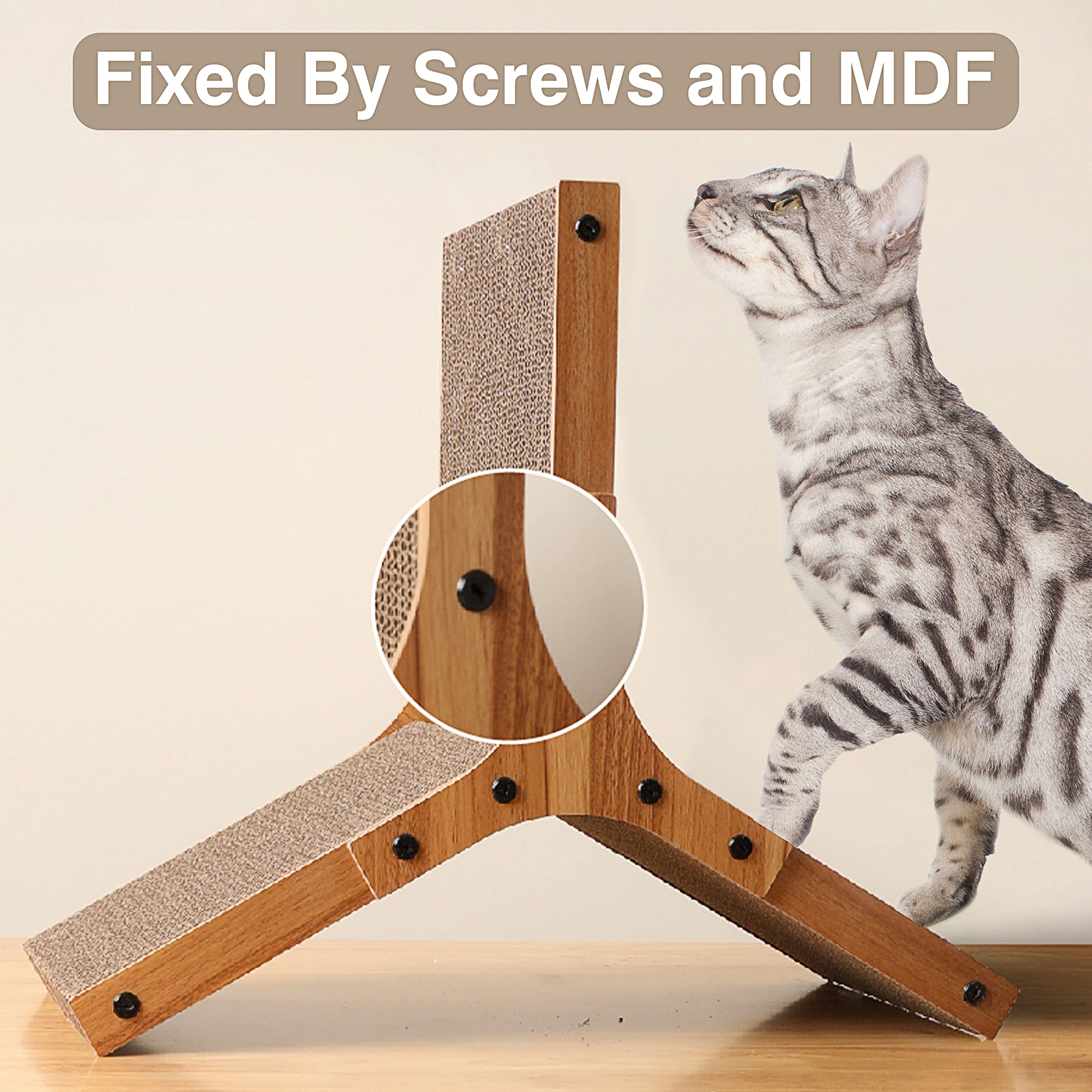 Cat Scratcher Pad, Cardboard Cat Scratcher with Cat Toys Ball Track for Indoor Cats and Kitten