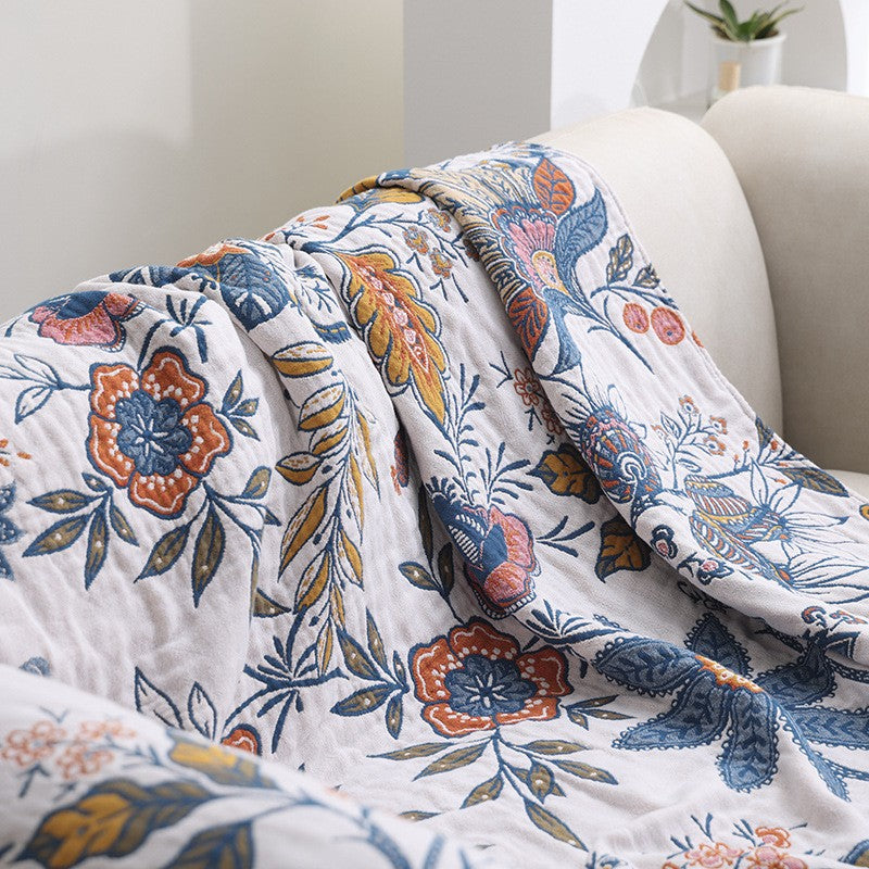 Eden Flora Tasseled Sofa Throw Blanket