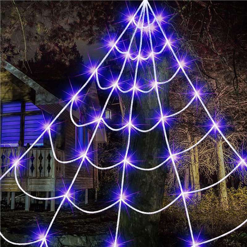 Halloween Spider Web Lights, Super-Realistic Giant Cobweb Indoor Outdo