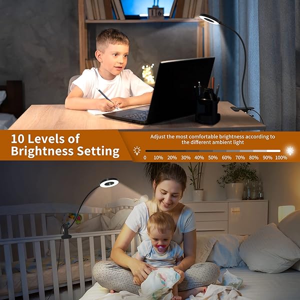 LED Reading Light with Clamp, Flexible Gooseneck Book Light for Kids