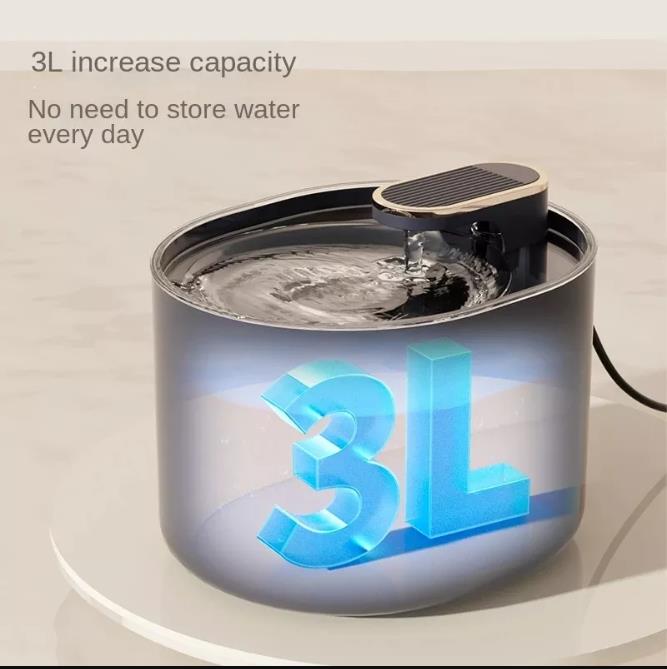 3L Automatic Ultra Silent Cat Water Fountain with LED Light