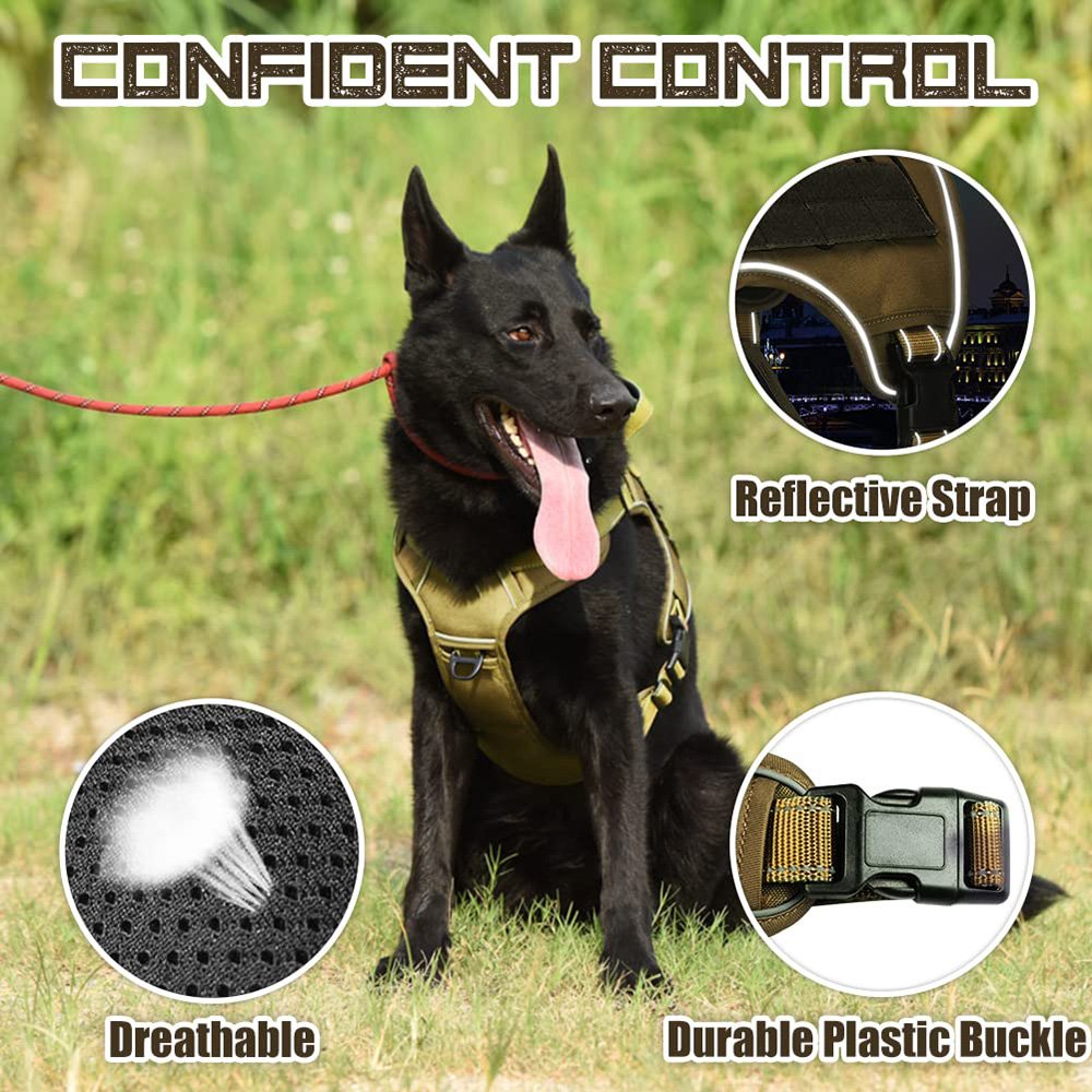 Military No Pull Tactical Dog Harness Vest