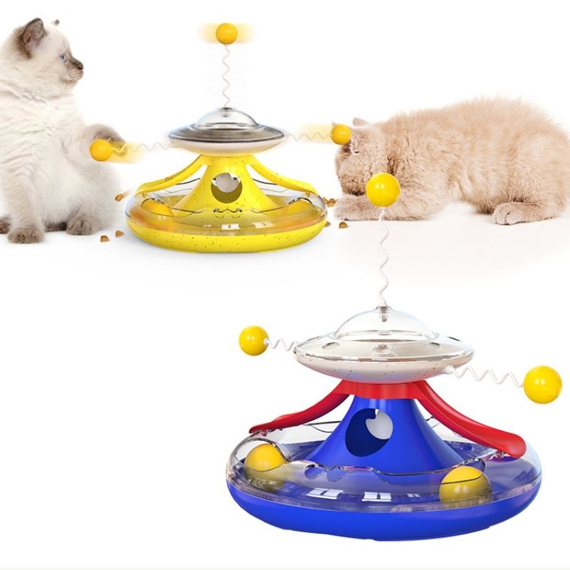 Turntable Track Ball Windmill Food Leakage Cat Toy