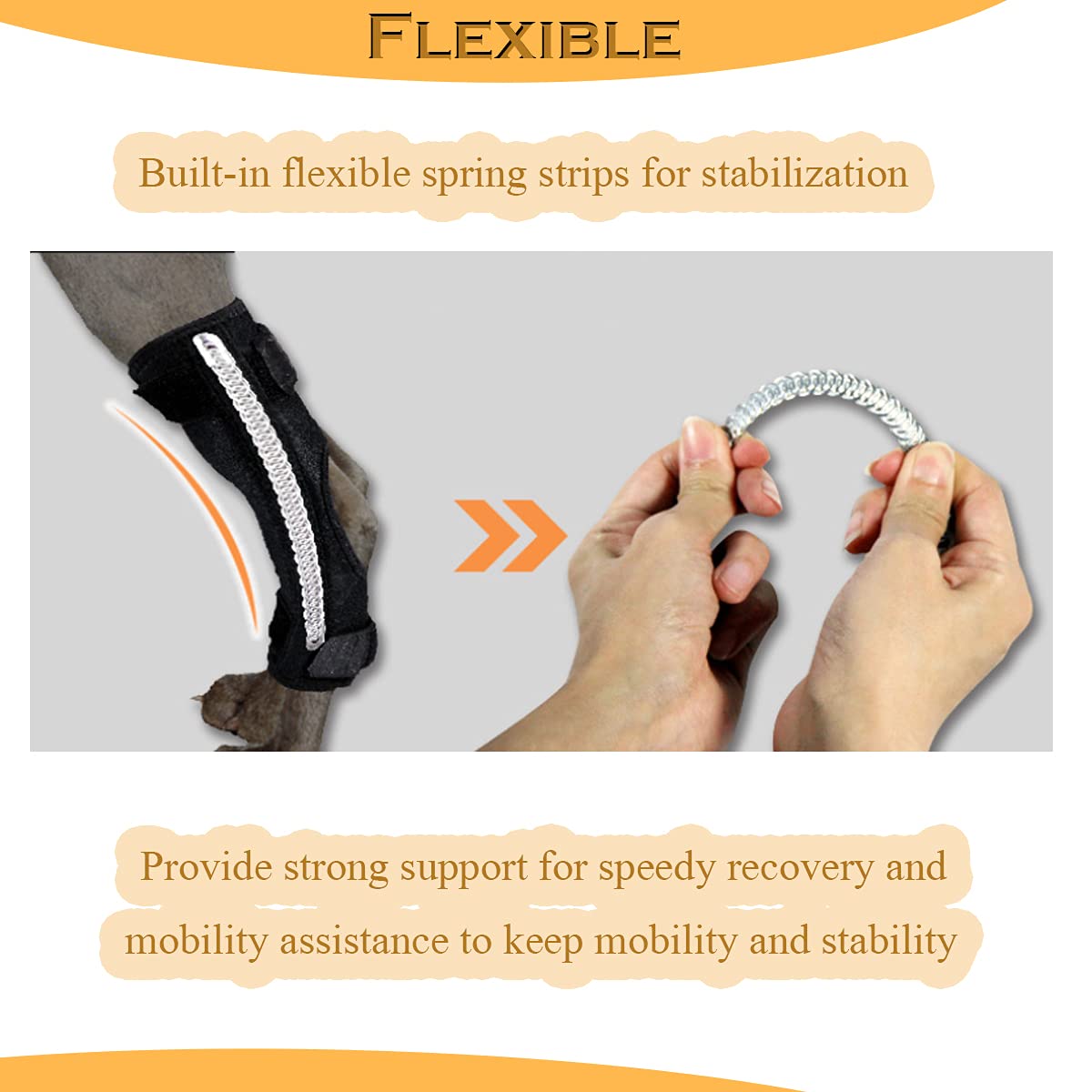 Dog Hock Brace for Rear Leg, Canine Wrap Protects Wounds Support Running Sprains Arthritis