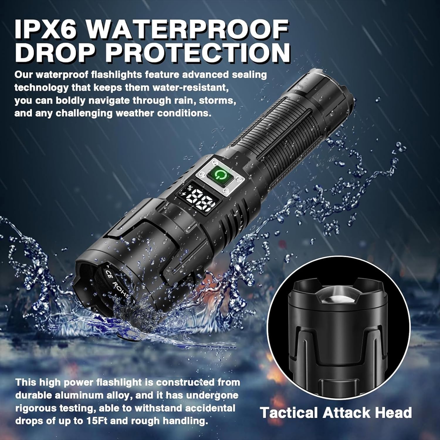 Rechargeable Flashlight High Lumens Powerful Led Flashlight