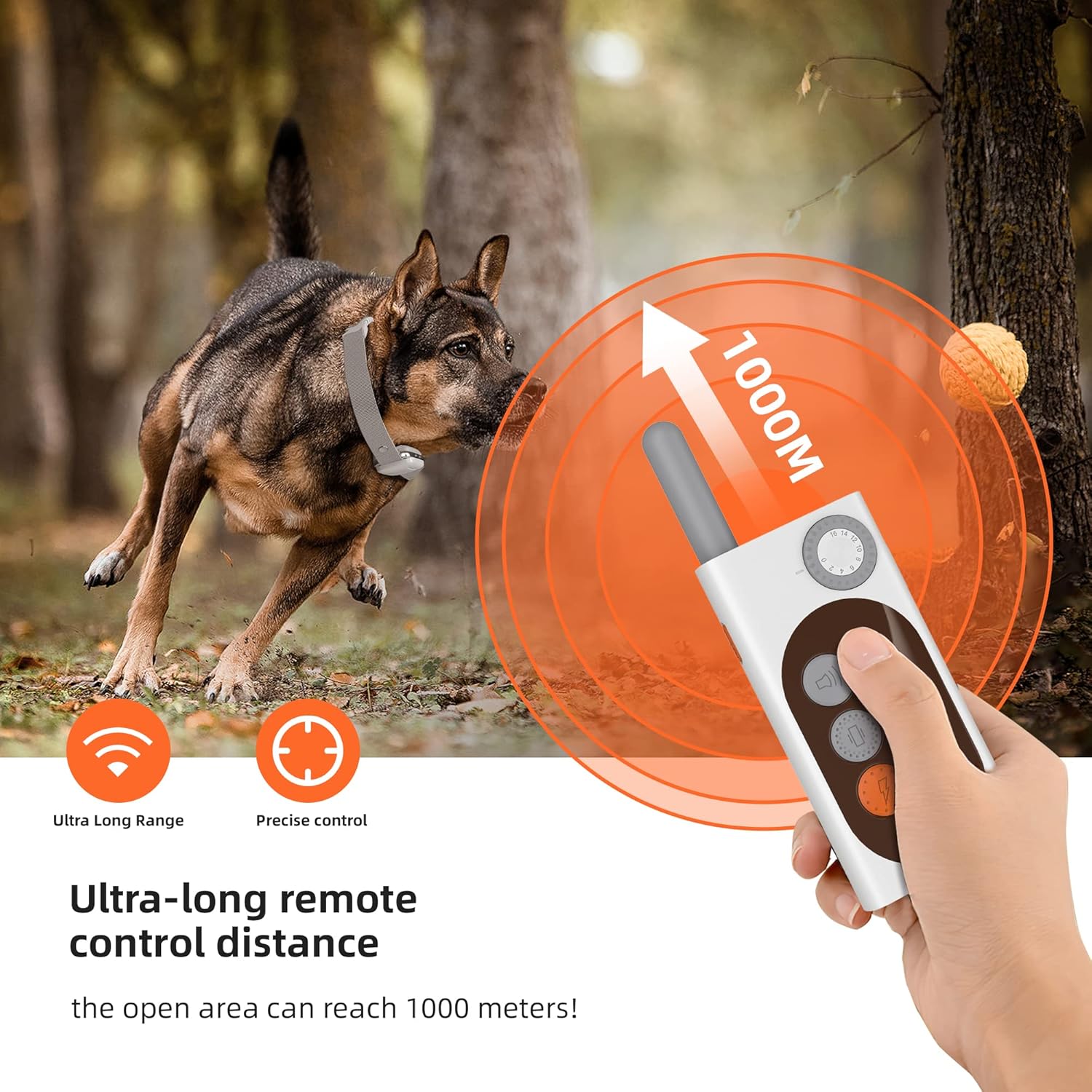 Dog Shock Collar Waterproof Rechargeable E-Collar for Dogs with 16 Levels Beep Vibration Shock Electric Dog Training Collar with Remote