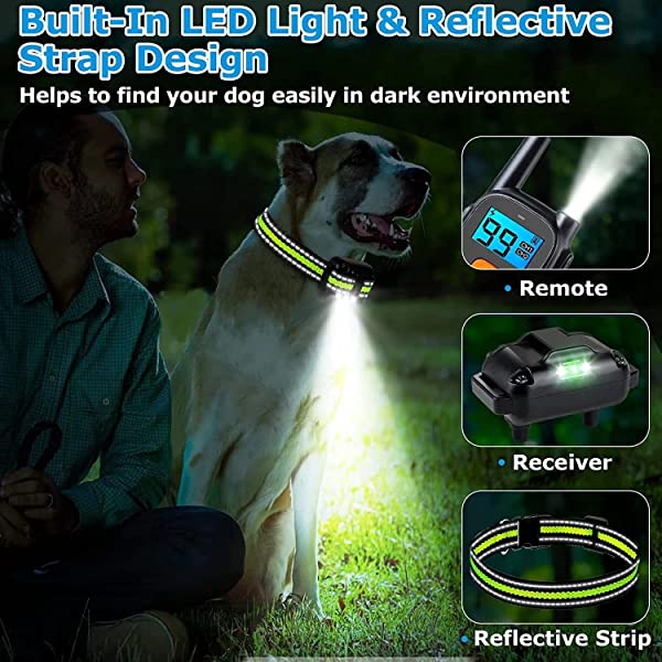 Dog Training Collar with 5 Safe Training Modes, Rechargeable Waterproof , Remote Range 2600Ft