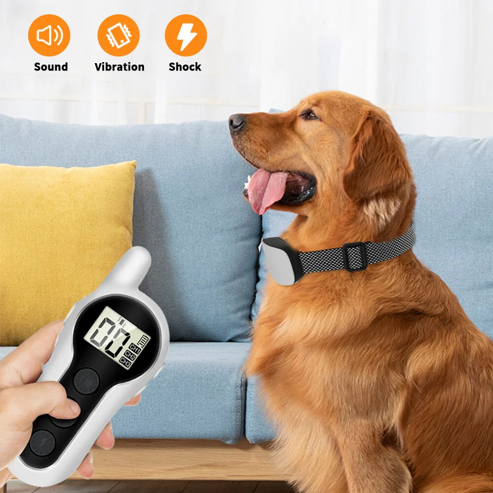 Rechargeable Electric Dog Training Collar | 500m Remote Control, Anti-Bark, LED, Pet Shock Collar for Dogs