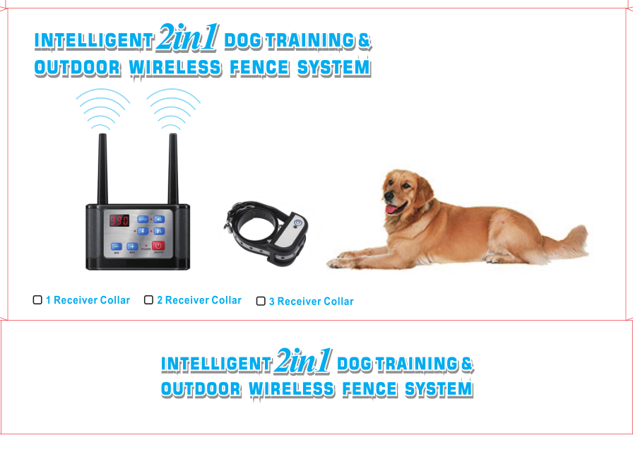 2-in-1 Wireless Dog Fence & Outdoor Training Collar, Dog Containment System