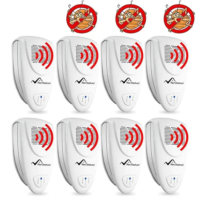Ultrasonic Bed Bug Repellent PACK of 8 - Get Rid Of Bed Bugs In 48 Hours Or It's FREE