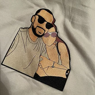 Custom Full Color Embroidered Sweatshirt&Hoodie Portrait