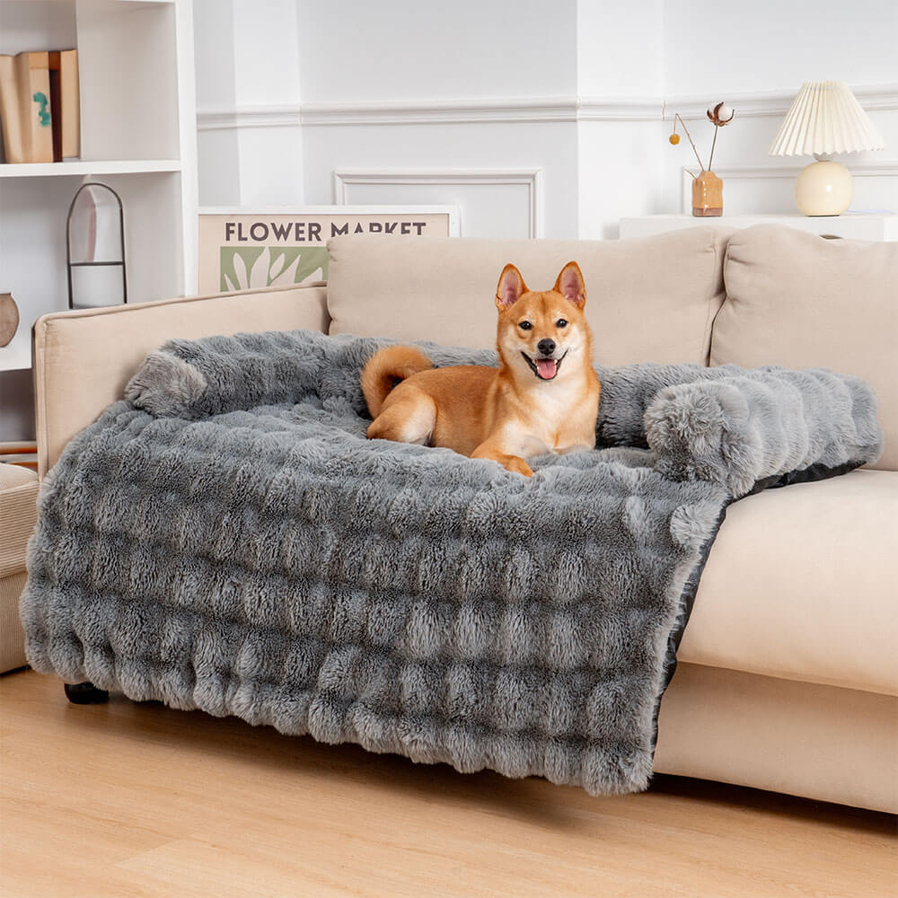 Fuzzy Calming Dog Bed Sofa Protector Pet Mat