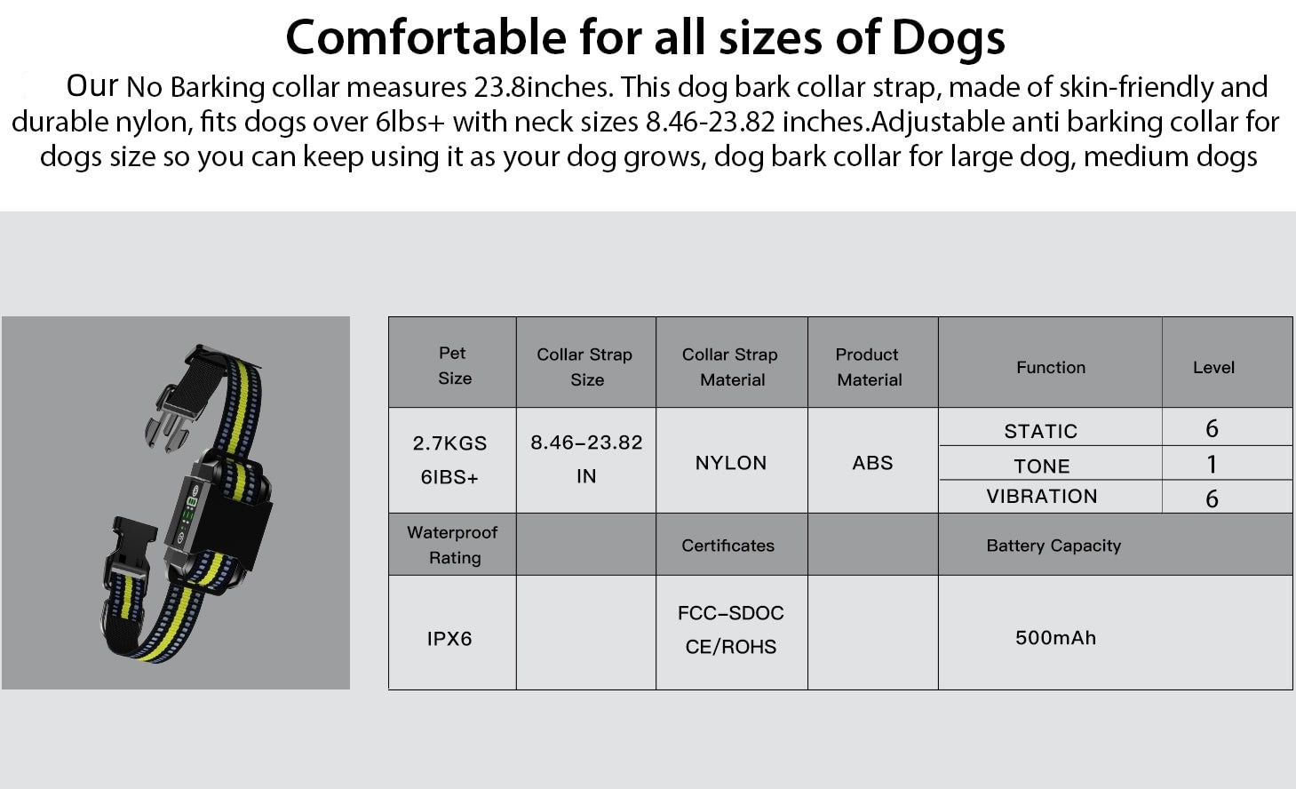 B600 Waterproof Dog AntiBark Collar