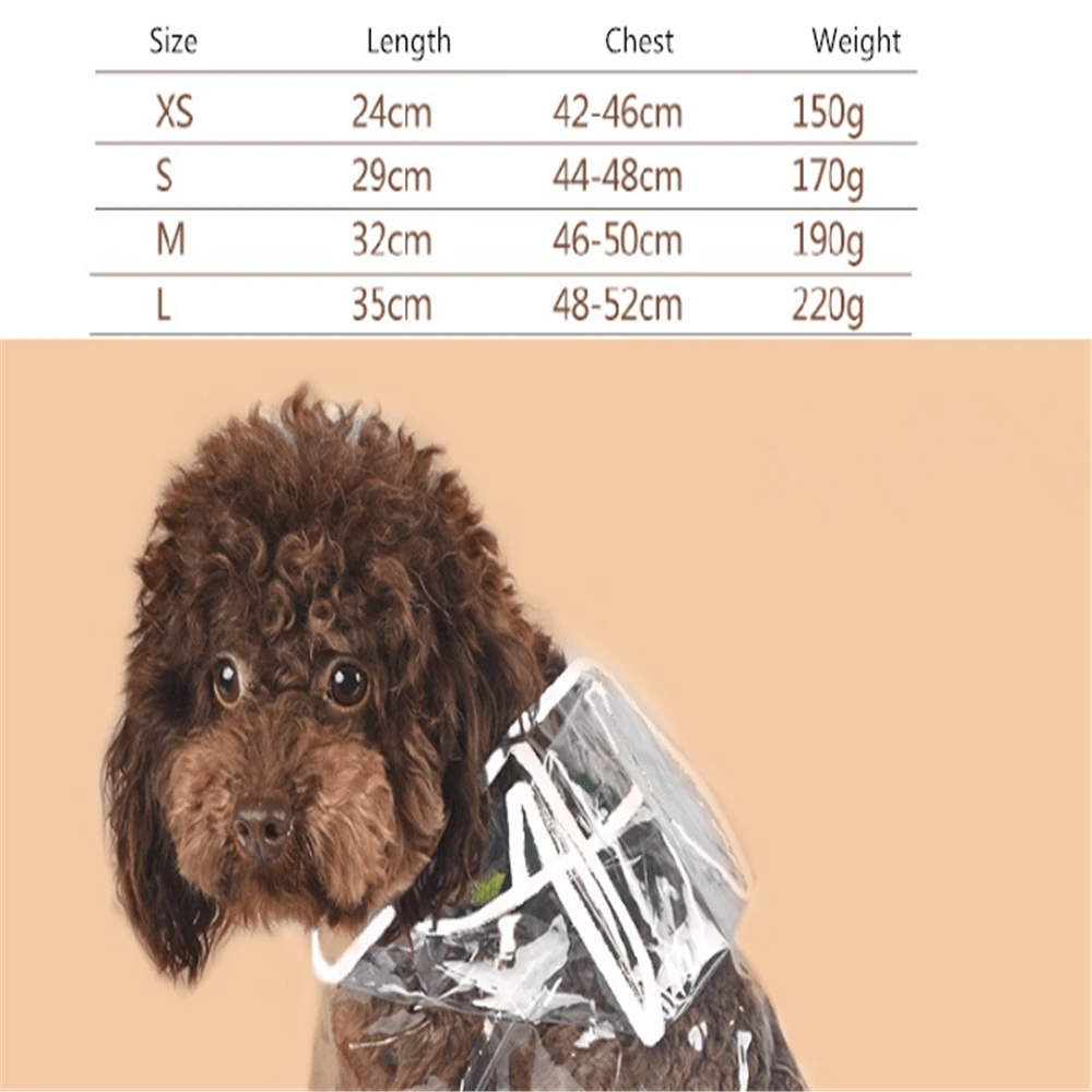 Transparent Dog Raincoat