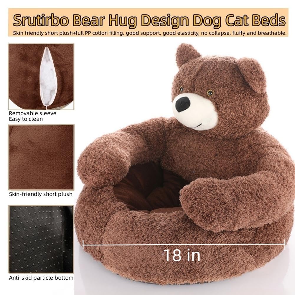 Cute Detachable Cuddle Bear Cat Bed