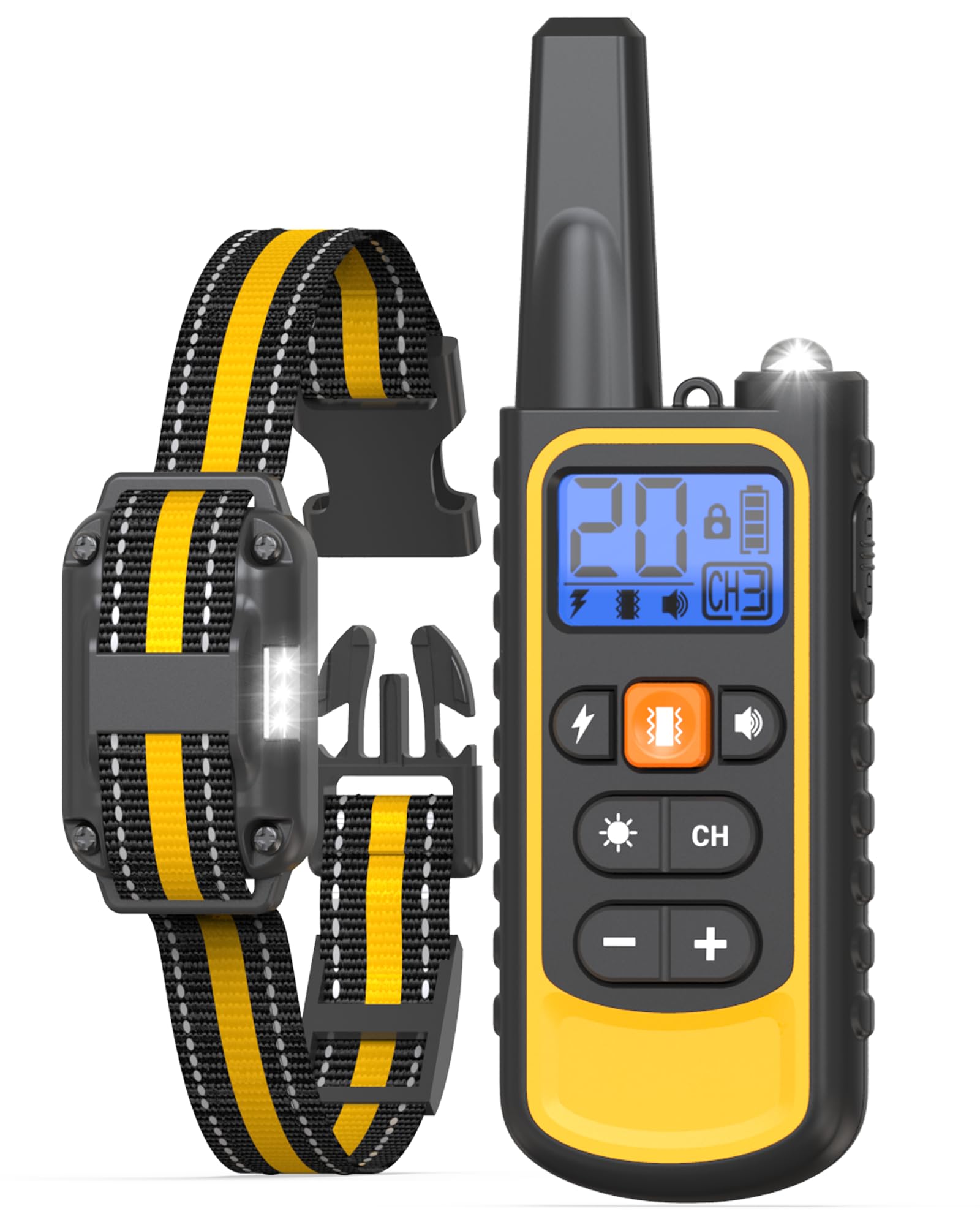 Dog Shock Collar, Rechargeable Waterproof Dog Training Collar with Remote