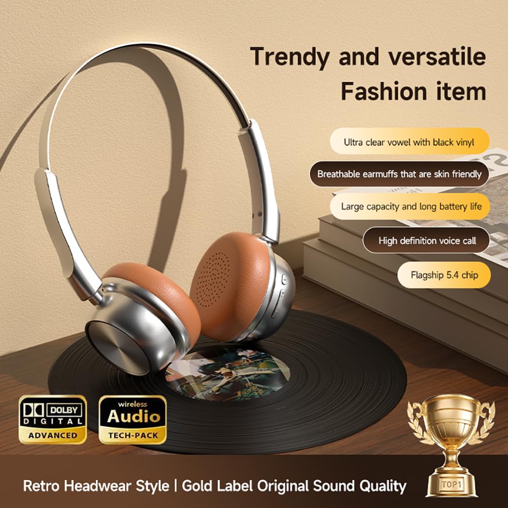 CR-20 Retro Bluetooth 5.4 Over-Ear Headphones