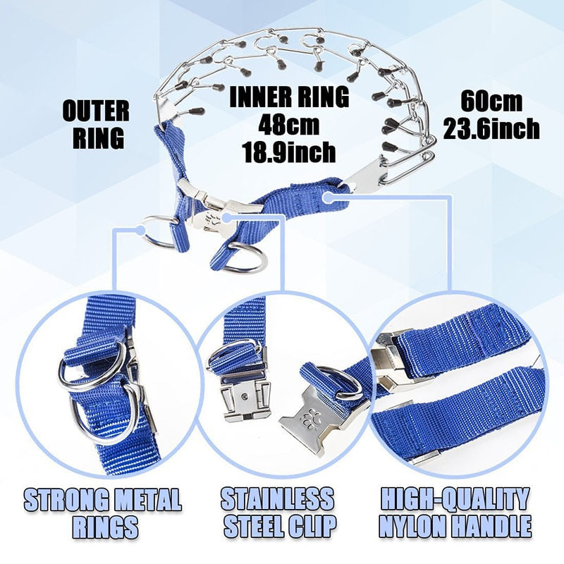 Dog Prong Collar, Dog Pinch Training Collar with Quick Release Snap Buckle for Small Medium Large Dogs