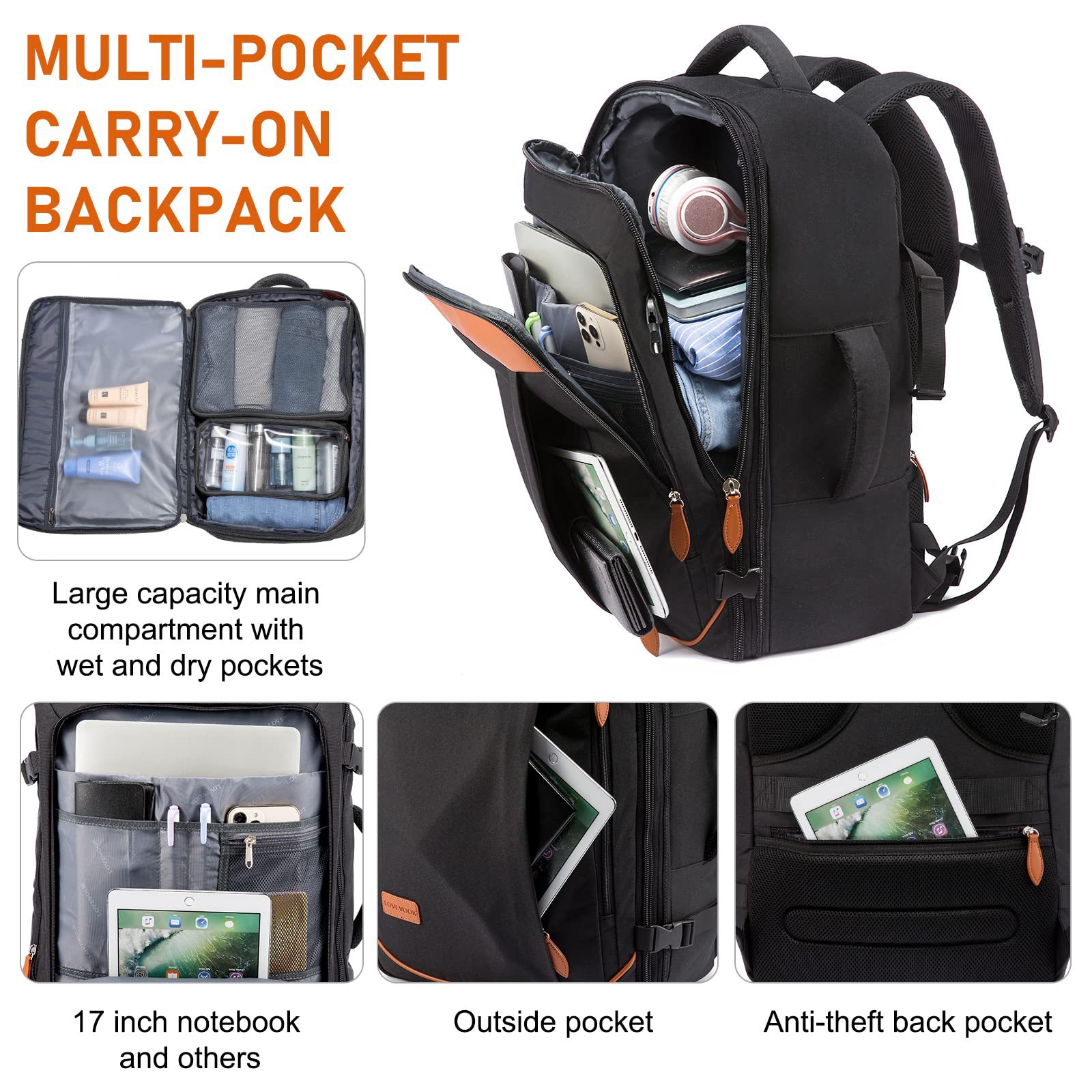 40L Travel Backpack - The Ultimate Carry-on Bag for Travelers