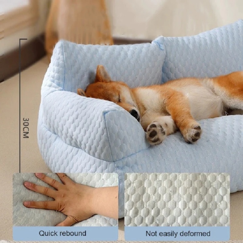Waterproof Cooling Dog Sofa Bed, Dog Cooling Bed with Removable Cover, Anti-slip Pet Sofa Bed
