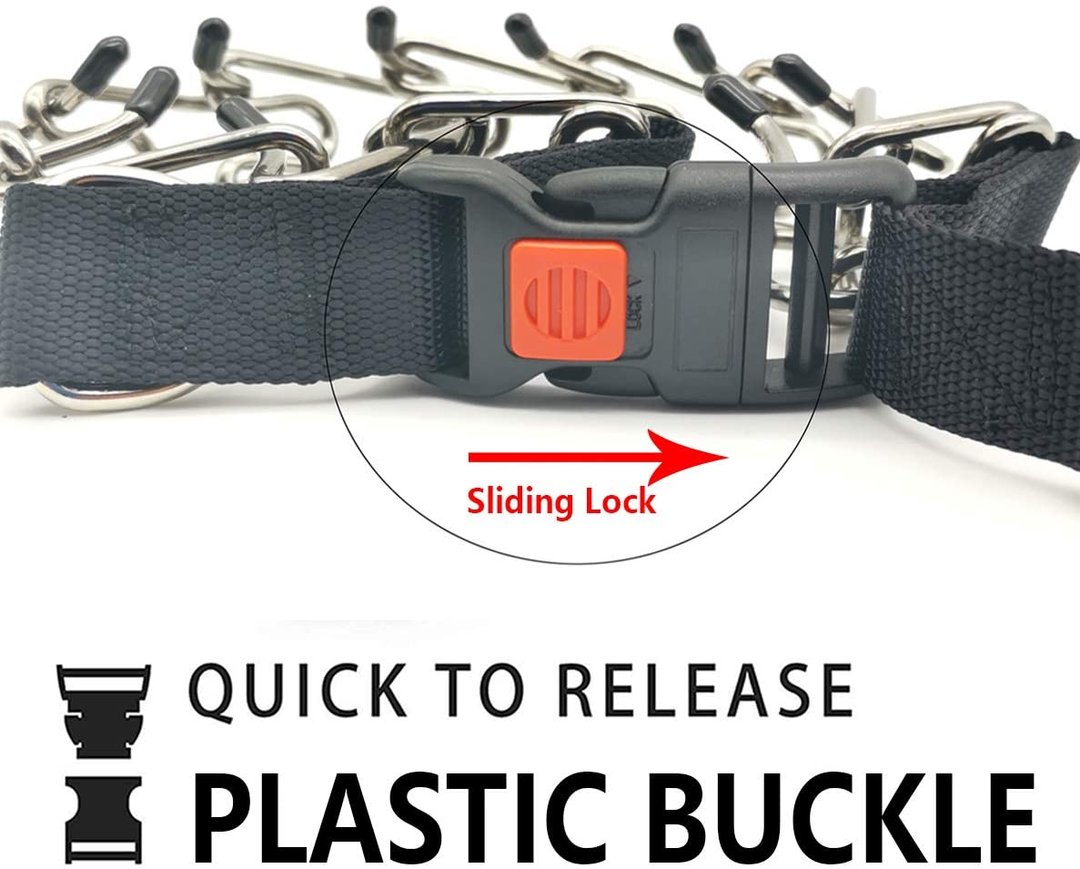 Dog Prong Collar, Dog Pinch Training Collar with Quick Release Snap Buckle for Small Medium Large Dogs
