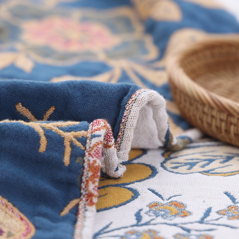 Eden Flora Tasseled Sofa Throw Blanket