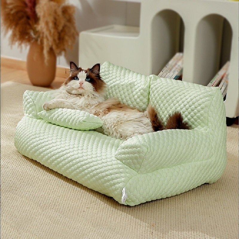 Waterproof Cooling Dog Sofa Bed, Dog Cooling Bed with Removable Cover, Anti-slip Pet Sofa Bed