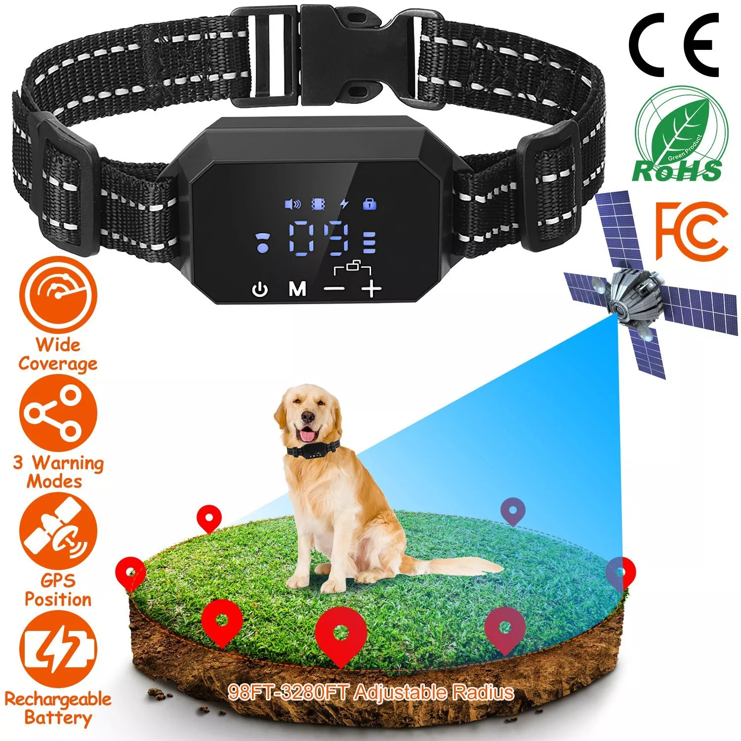 1000m GPS Wireless Dog Fence Containment System