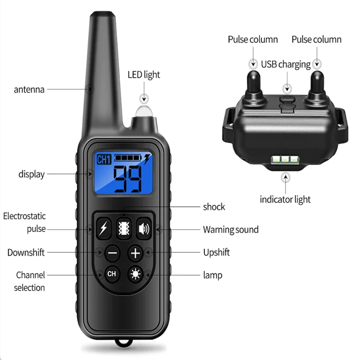 Collar- Dog Remote Training Collar - 1-3 dogs