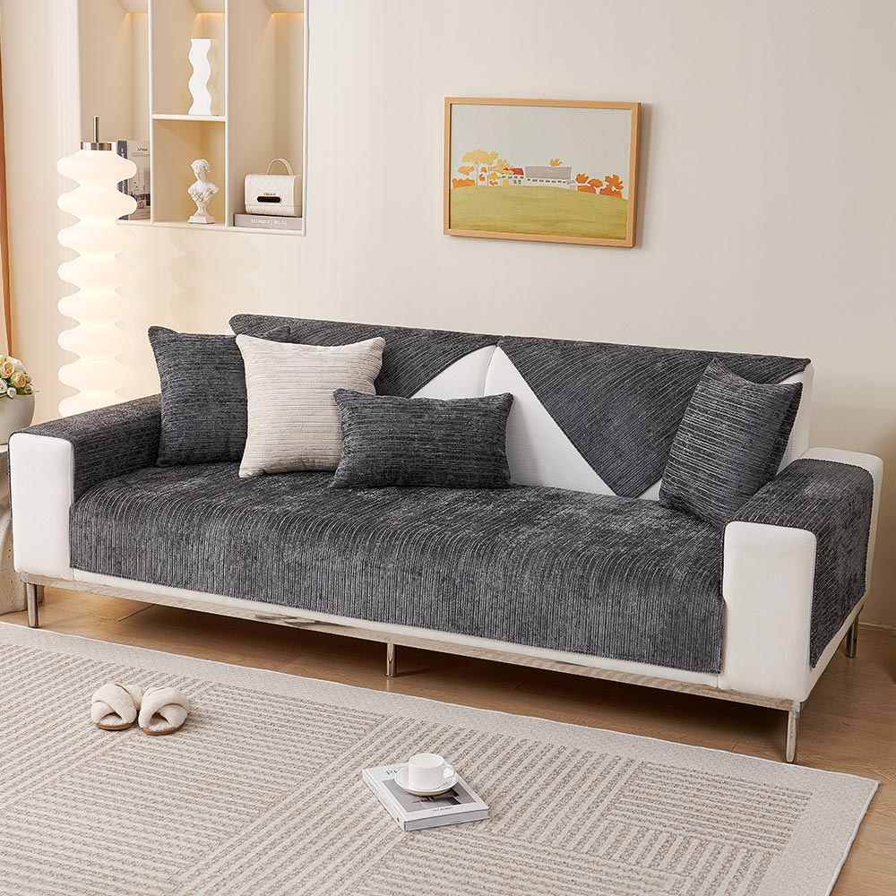 Simple Striped Chenille Anti-scratch Couch Cover