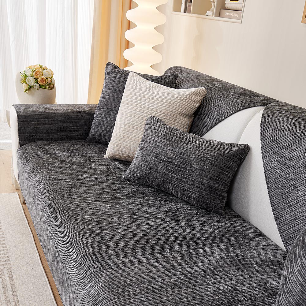 Simple Striped Chenille Anti-scratch Couch Cover